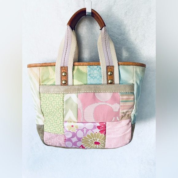 Vintage Coach Mini Hampton Patchwork Tote EUC. - Picture 2 of 7
